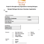 Sample Refugee Services Volunteer Application