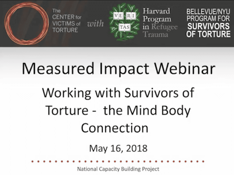 Working With Survivors of Torture: The Mind-Body Connection