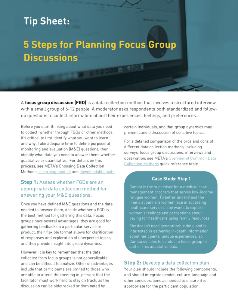 5 Steps for Planning Focus Group Discussions Switchboard
