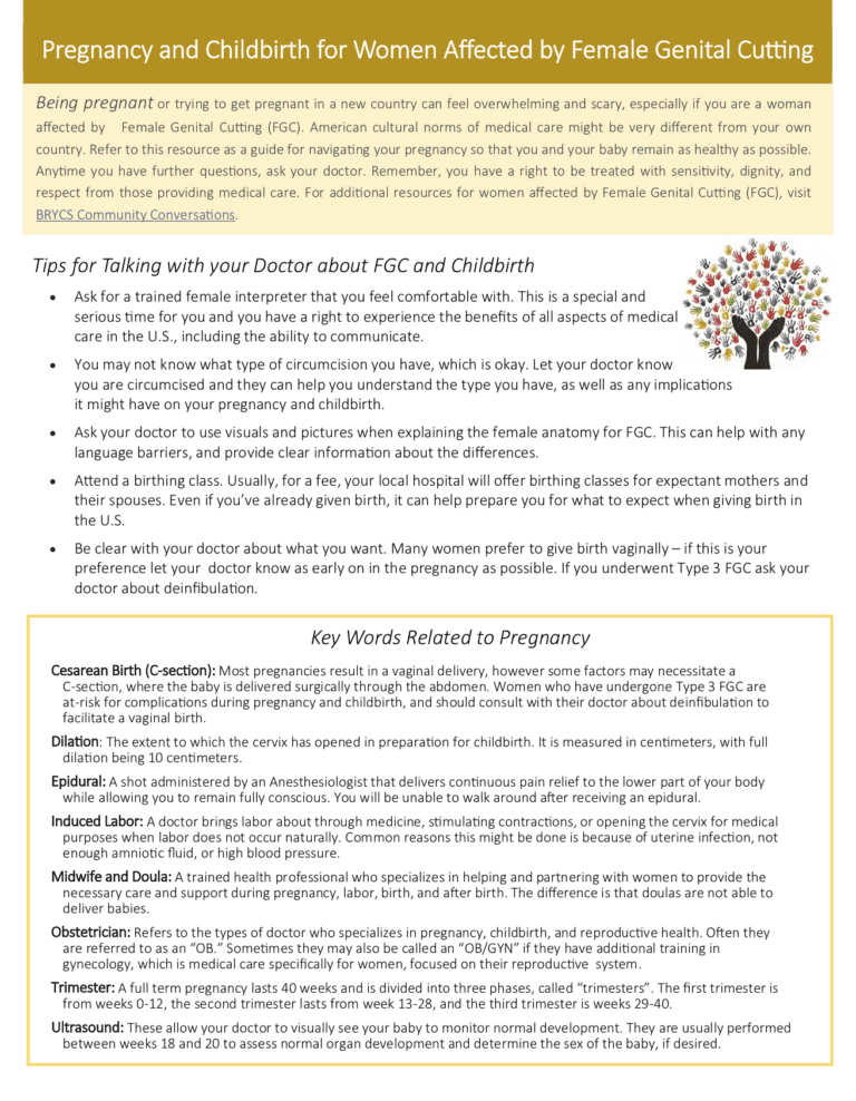 Pregnancy and Childbirth for Women Affected by Female Genital Cutting (FGC)