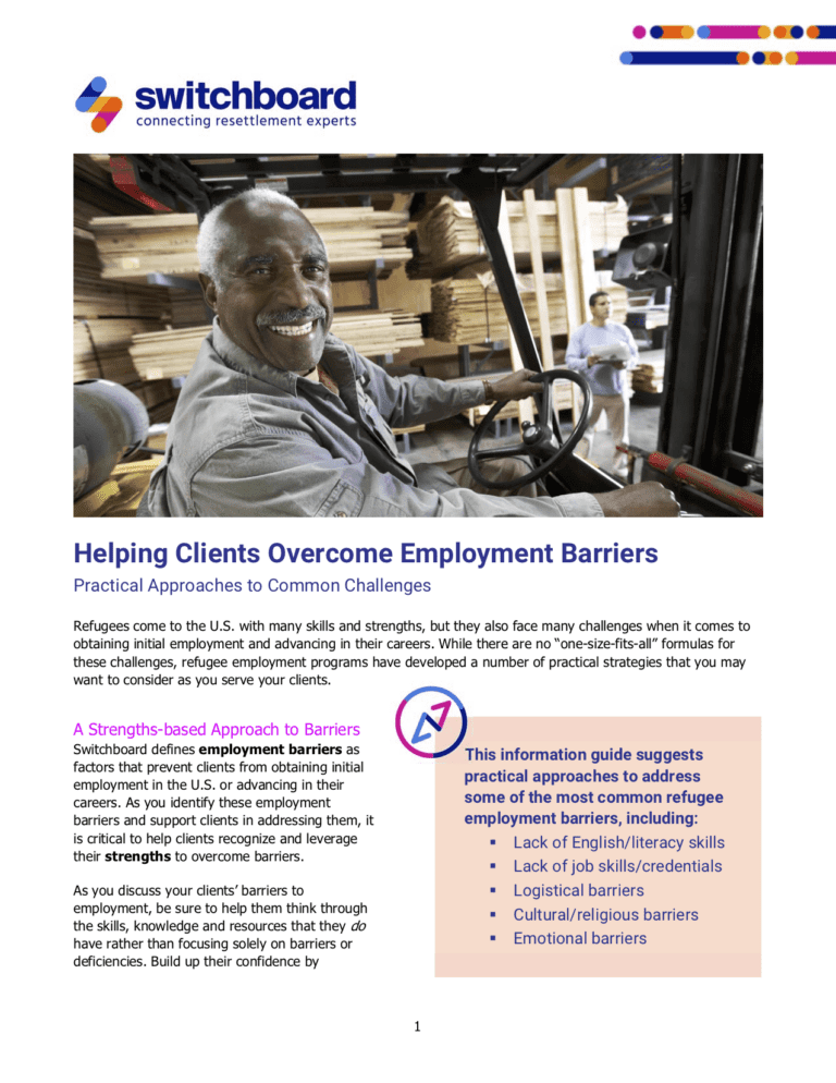 Helping Clients Overcome Employment Barriers