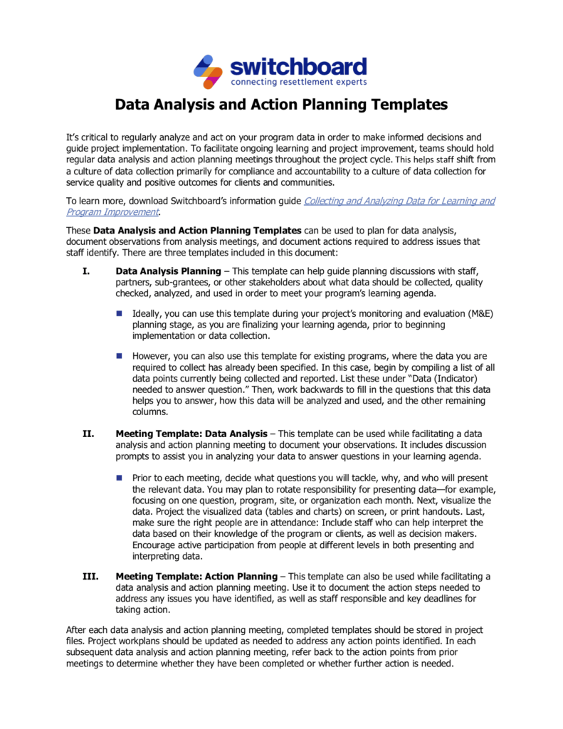 sample of data analysis plan in action research