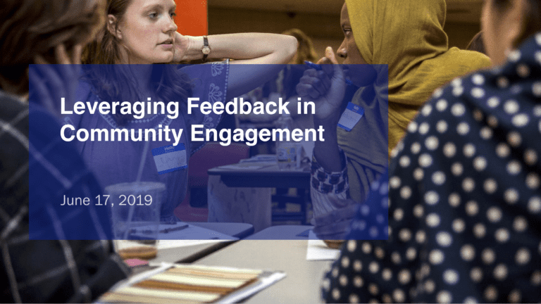 Leveraging Feedback in Community Engagement