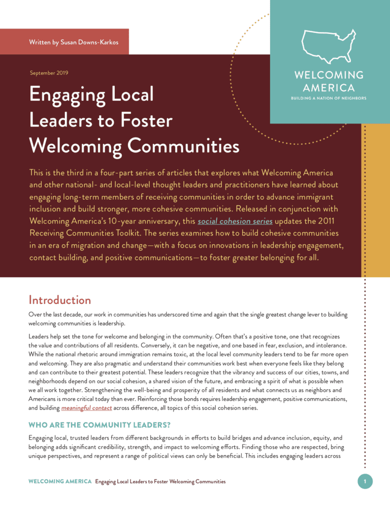 Engaging Local Leaders to Foster Welcoming Communities
