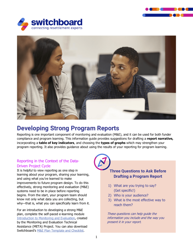 Developing Strong Program Reports