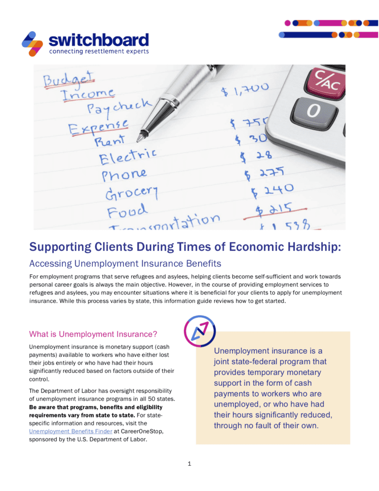 Supporting Clients During Times of Economic Hardship: Accessing Unemployment Insurance Benefits