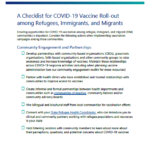 A Checklist for COVID-19 Vaccine Roll-out among Refugees, Immigrants, and Migrants