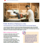 Public Workforce Pathways to Jobs: Accessing Department of Labor (DOL)-Funded Employment and Training Programs