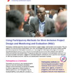 Using Participatory Methods for More Inclusive Project Design and Monitoring and Evaluation (M&E)