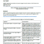Eligibility Documentation for Special Immigrant Visa (SIV) Holders or SQ/SI Parolees from Afghanistan and Iraq