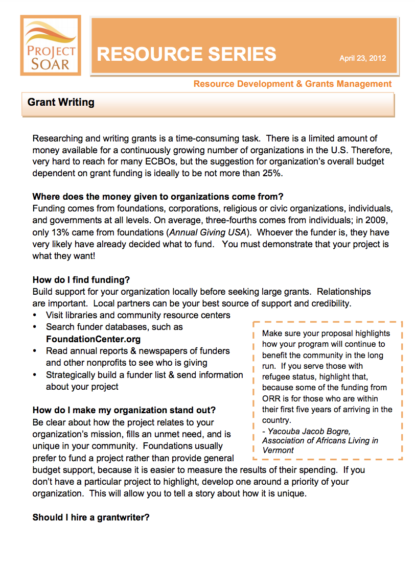 Grant Writing - Switchboard