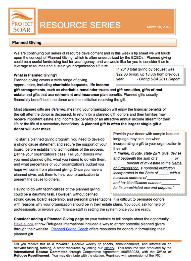 Planned Giving Overview