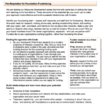 Pre-requisites for Foundation Fundraising
