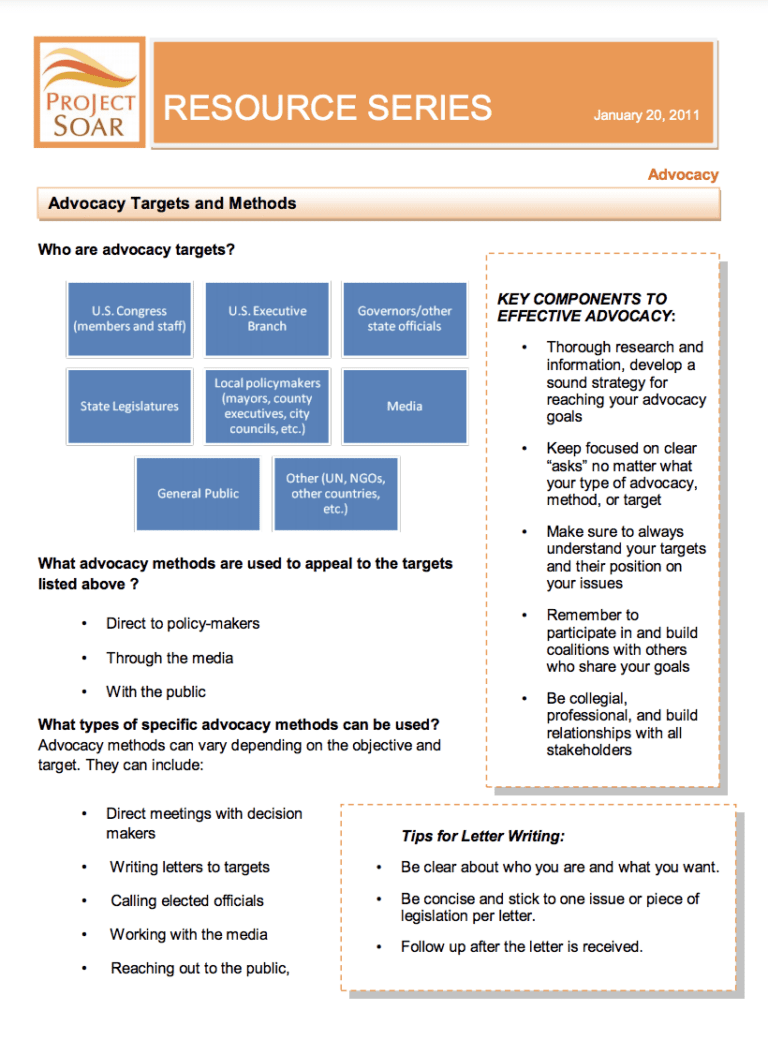 Advocacy Targets and Methods