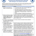 Tip Sheet for Financial Aid Administrators Working with Refugee and Asylee Students