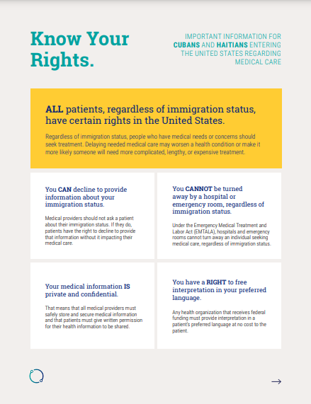 Know Your Rights: Immigration (English, Spanish, Haitian-Creole