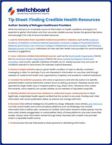 Credible Help Tutorial Finding Credible Health Resources - Switchboard
