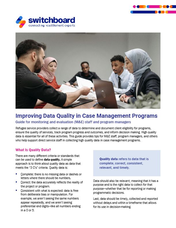 Improving Data Quality in Case Management Programs