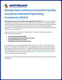 20260122-Tool - Sample Data and Documentation Quality Assurance Standard Operating Procedures - 20260122