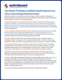 20260128-Written Resource - Finding Credible Health Resources - 20260128