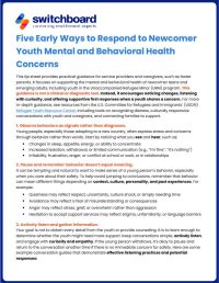 20260403-Tip Sheet_Five Early Steps for Responding to Newcomer Youth Mental and Behavioral Health Concerns - 20260403