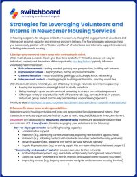 20260706-Written Resource_ Strategies for Leveraging Volunteers and Interns in Newcomer Housing Services (Tip Sheet) - 20260706