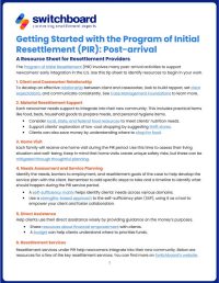 20260724-(Tip Sheet) - Resources for Program of Initial Resettlement (PIR) - Post-Arrival - 20260724