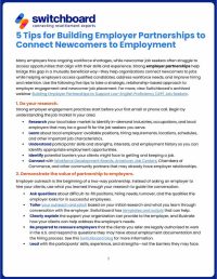 5 Tips for Building Employer Partnerships to Connect Newcomers to Employment