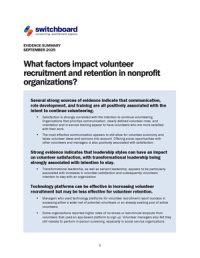 Evidence Summary – Volunteer Recruitment and Retention_Page_01 Evidence Summary - Volunteer Recruitment and Retention_Page_01