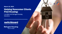 Helping Newcomings Find Housing