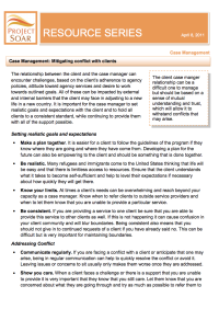 SOAR_Tip Sheet_Mitigating Conflict with Clients SOAR_Tip Sheet_Mitigating Conflict with Clients